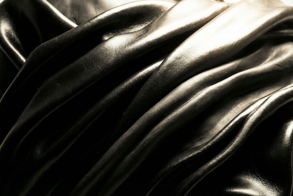 Black sculptural folded material filling the frame