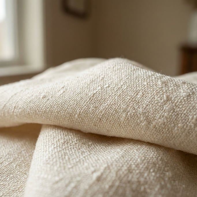 Extreme close-up of Raw silk fabric draped and catching side light (uextdfhq)