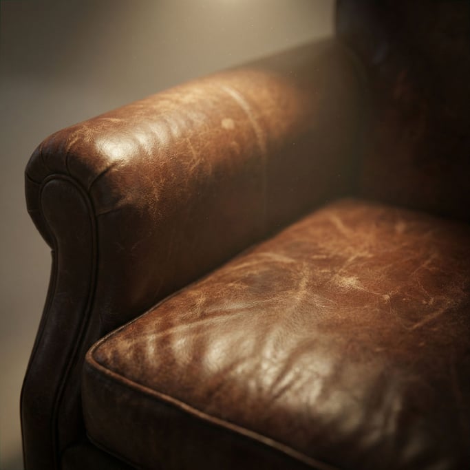 Extreme close-up of Worn leather surface showing natural grain, scratches (yuz3alo1)