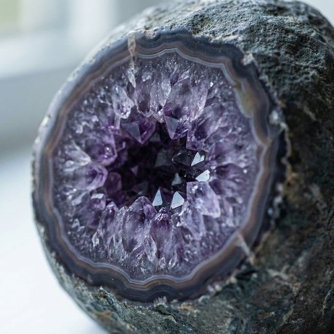 Extreme close-up of Cross-section of a geode (w44rtvx)