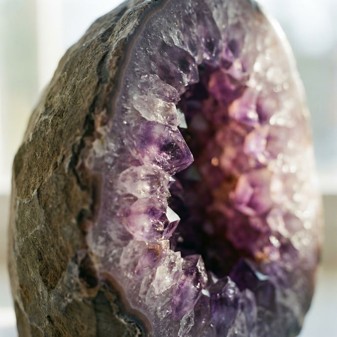 Extreme close-up of Cross-section of a geode (vo9saptb)