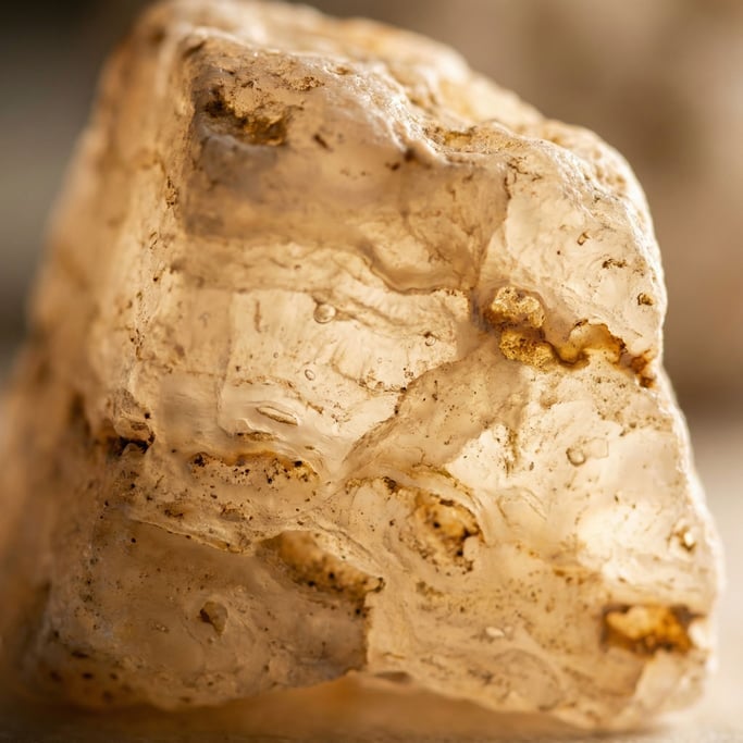 Extreme close-up of Raw travertine limestone with natural voids and layered mineral deposits (fmmqfyba)