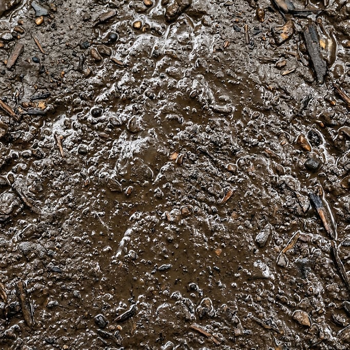 Seamless tileable texture of wet river mud