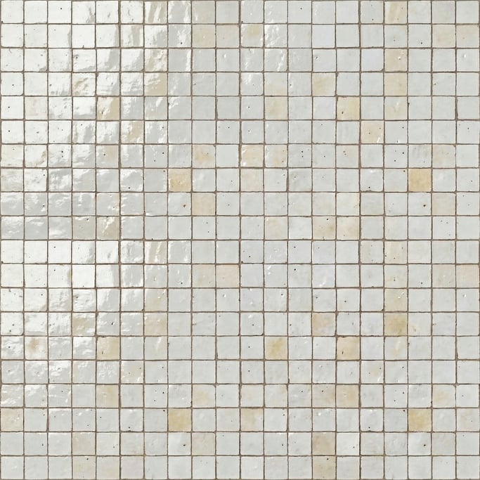Seamless tileable texture of Zellige tile in white