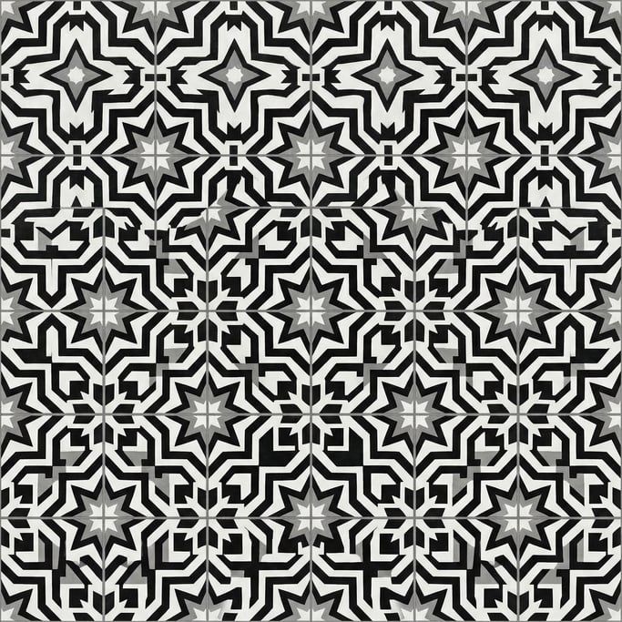 Seamless tileable texture of encaustic cement tile