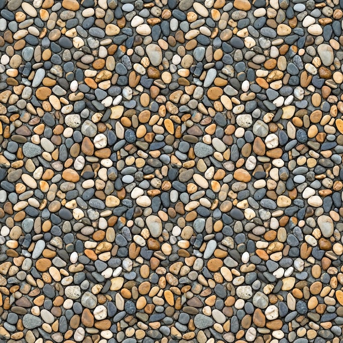 Seamless tileable texture of river pebble mosaic