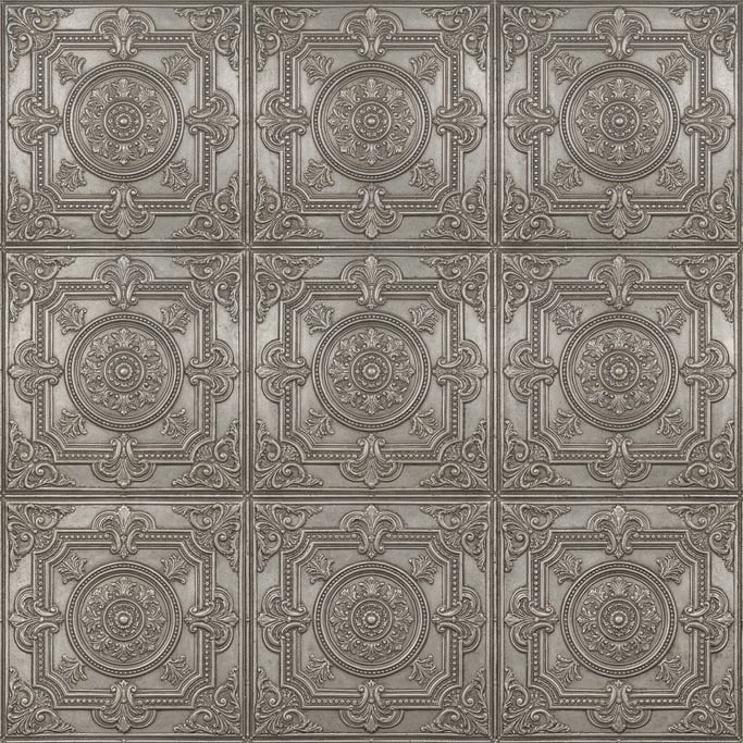 Seamless tileable texture of tin ceiling tile pattern