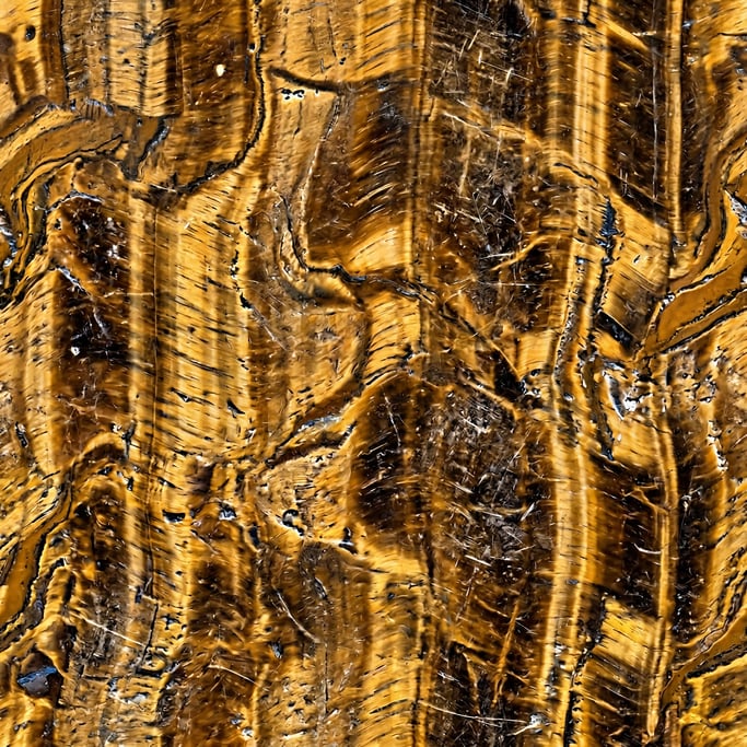 Seamless tileable texture of tiger eye stone heavily worn and patinated