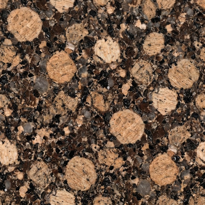 Seamless tileable texture of Baltic Brown granite at higher magnification