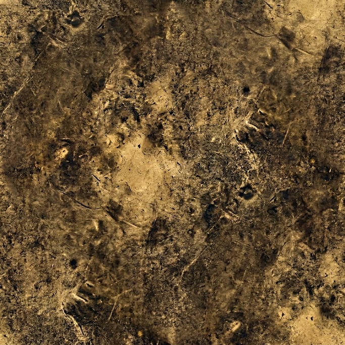 Seamless tileable texture of aged brass in extreme close-up showing micro-detail