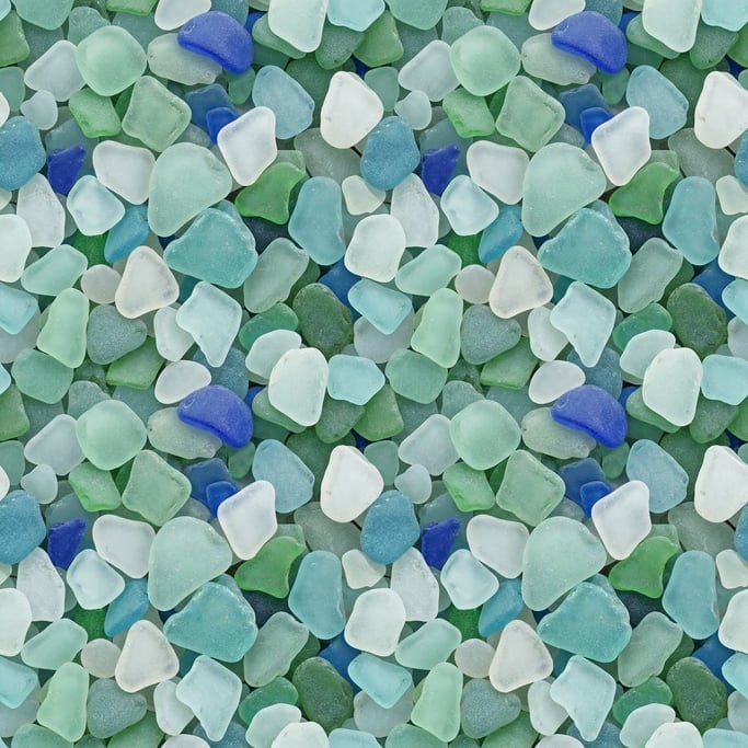 Seamless tileable texture of sea glass lightly weathered and aged
