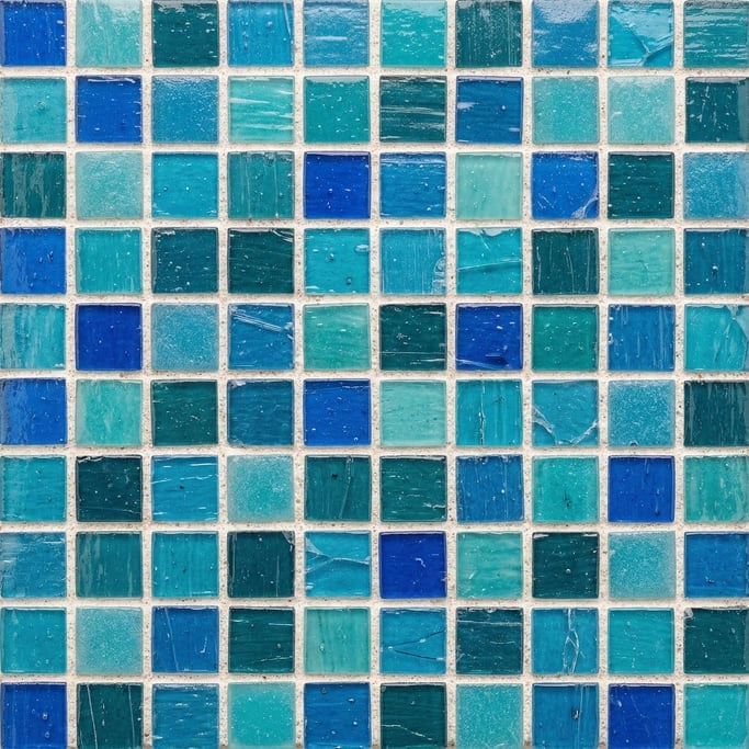 Seamless tileable texture of glass mosaic in extreme close-up showing micro-detail