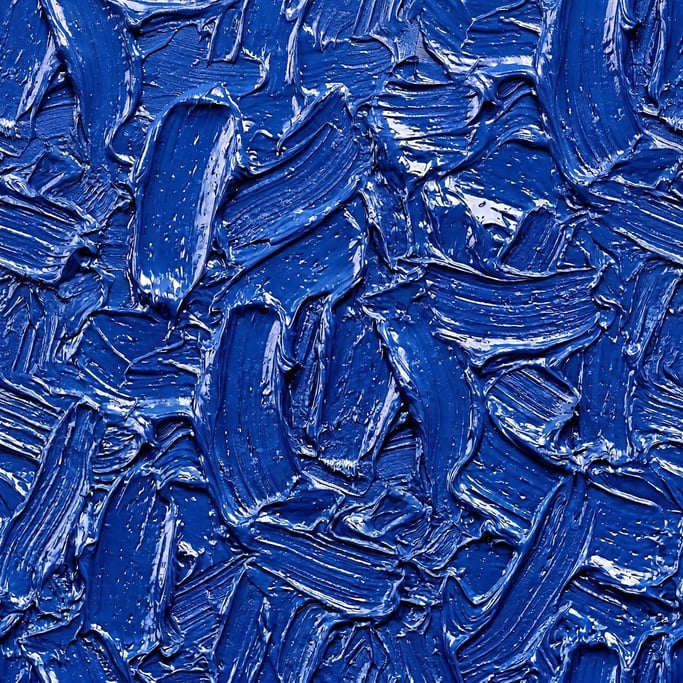 Seamless tileable texture of oil paint impasto blue freshly cut and raw