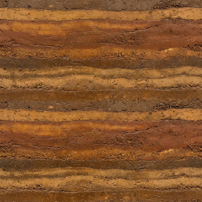 Seamless tileable texture of rammed earth wet with water