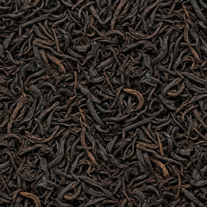 Seamless tileable texture of dried tea leaves in extreme close-up showing micro-detail