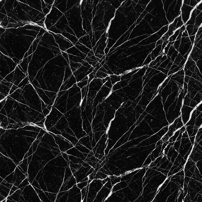 Seamless tileable texture of Nero Marquina marble in extreme close-up showing micro-detail