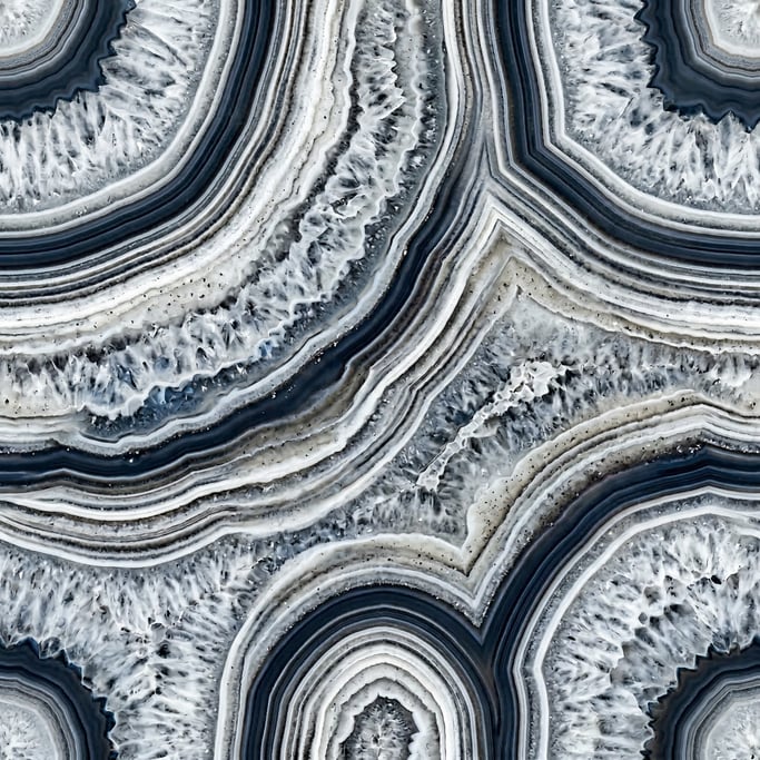Seamless tileable texture of polished agate cross-section at higher magnification