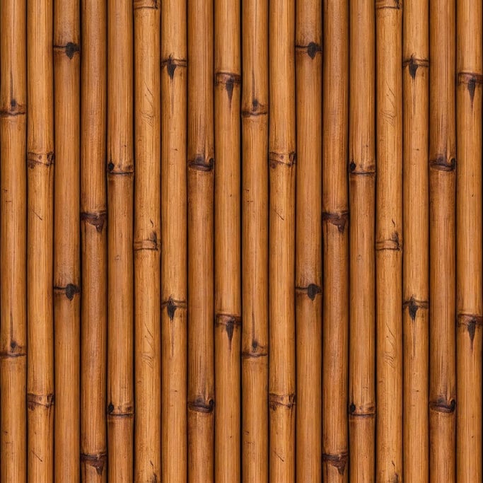 Seamless tileable texture of carbonized bamboo freshly cut and raw