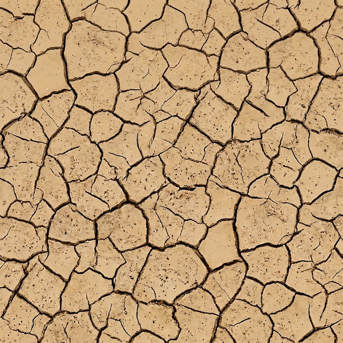 Seamless tileable texture of cracked dry earth in extreme close-up showing micro-detail
