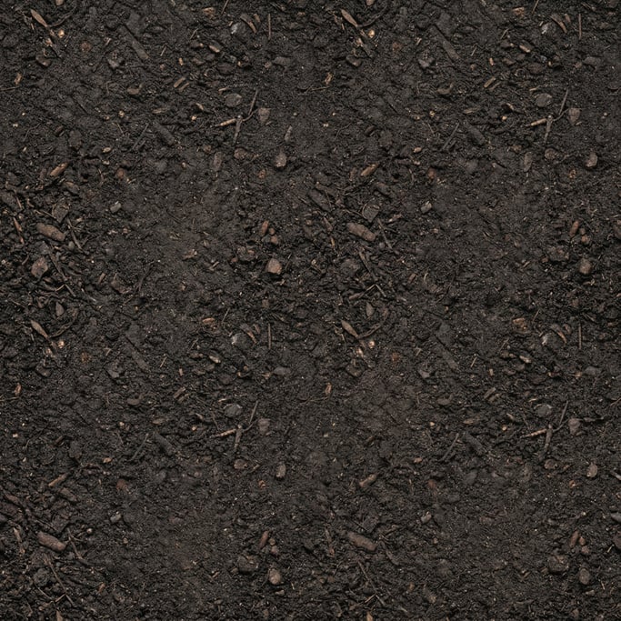 Seamless tileable texture of soil and humus heavily worn and patinated