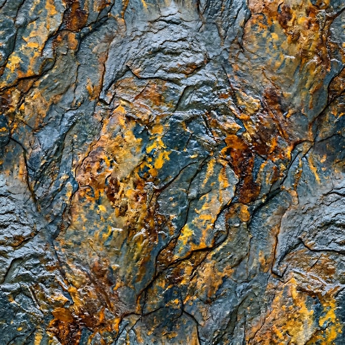 Seamless tileable texture of rusty slate wet with water