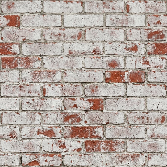 Seamless tileable texture of whitewashed brick in extreme close-up showing micro-detail