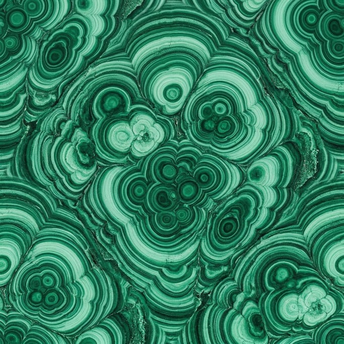 Seamless tileable texture of malachite freshly cut and raw