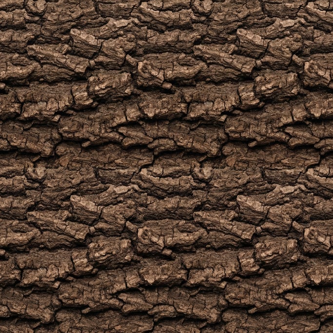 Seamless tileable texture of bark oak freshly cut and raw