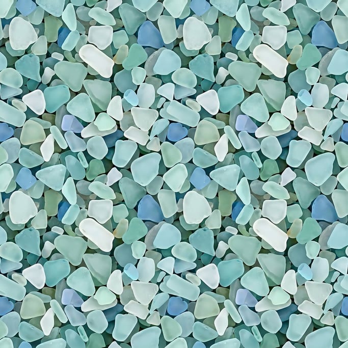 Seamless tileable texture of sea glass lightly weathered and aged