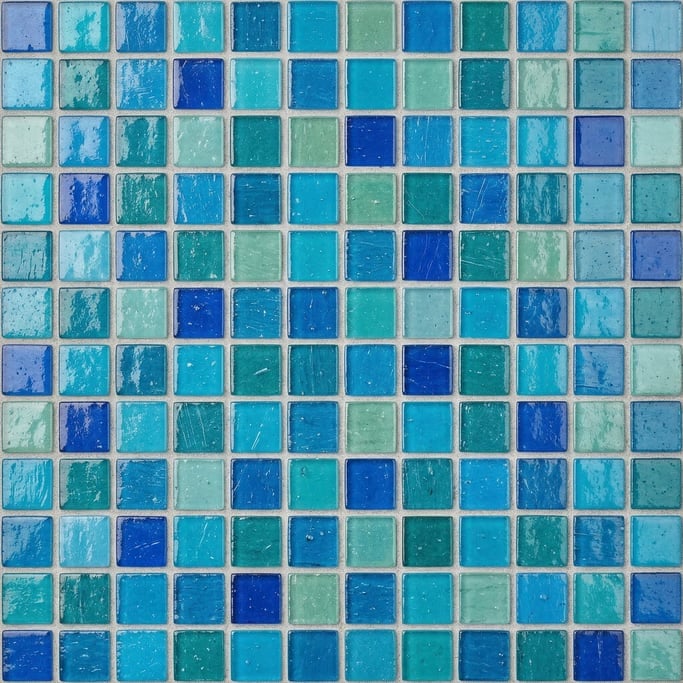 Seamless tileable texture of glass mosaic in extreme close-up showing micro-detail