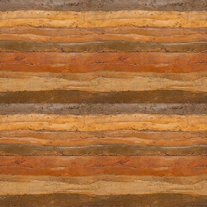 Seamless tileable texture of rammed earth wet with water