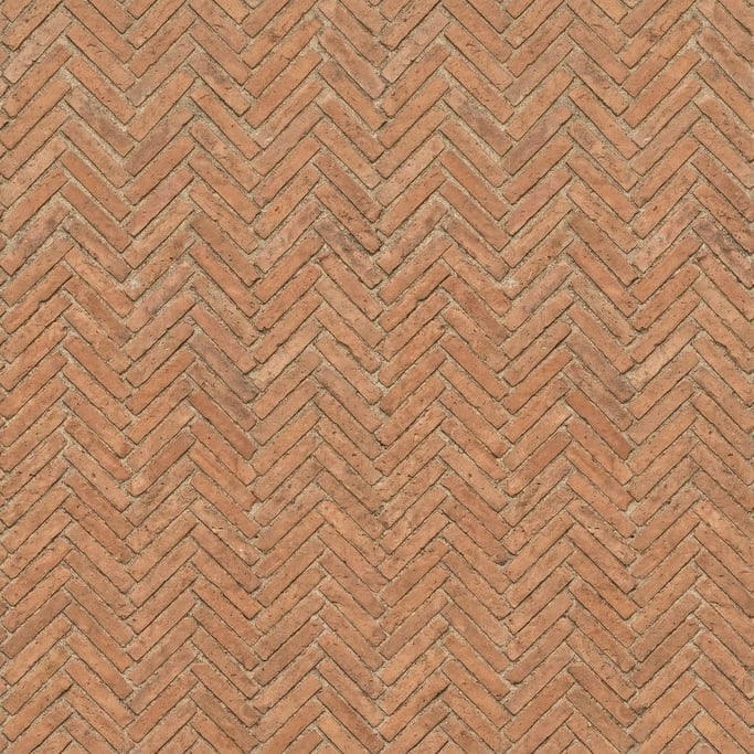 Seamless tileable texture of brick herringbone lightly weathered and aged