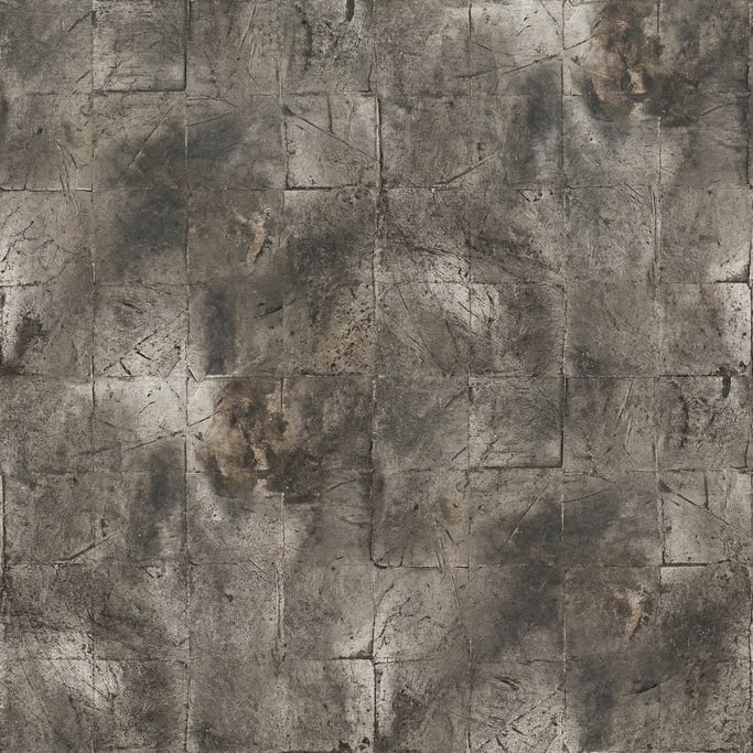 Seamless tileable texture of silver leaf heavily worn and patinated