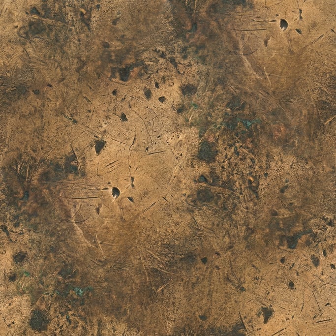 Seamless tileable texture of bronze heavily worn and patinated
