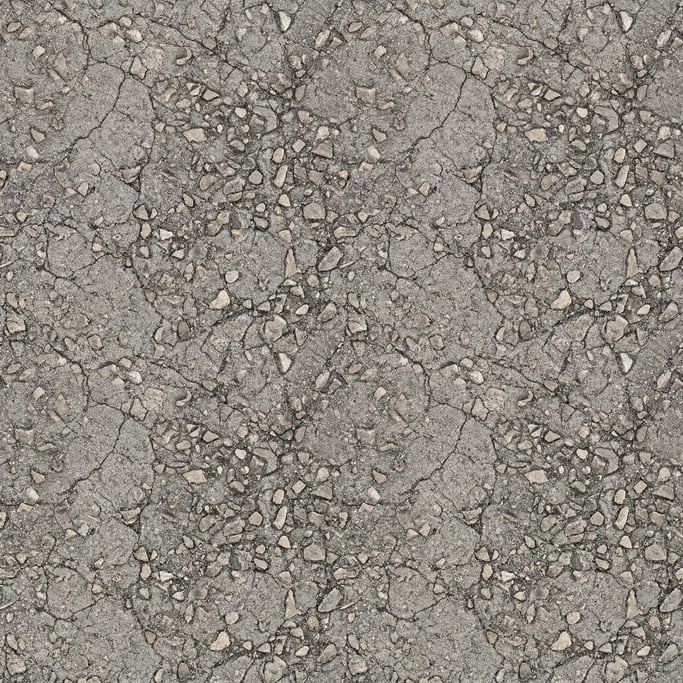Seamless tileable texture of aged asphalt freshly cut and raw