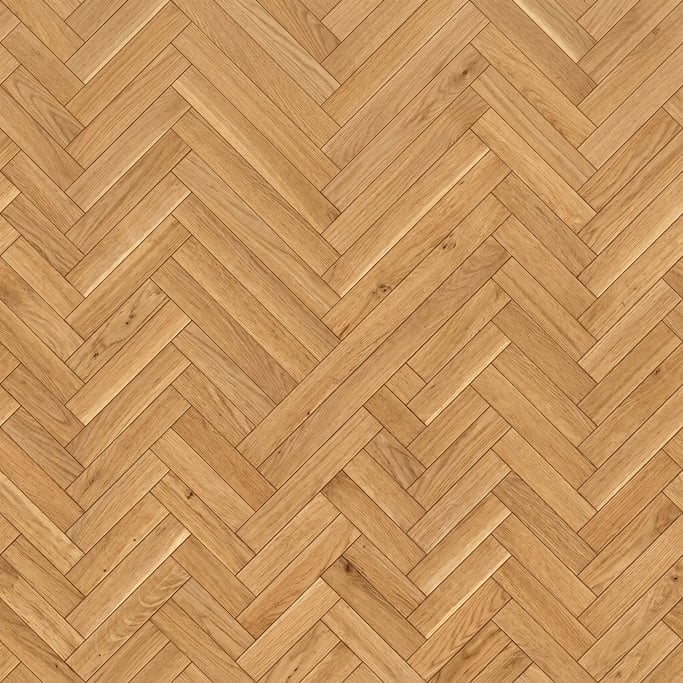 Seamless tileable texture of parquet herringbone oak freshly cut and raw
