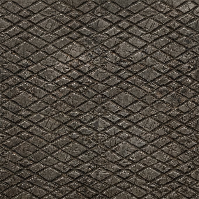 Seamless tileable texture of knurled metal heavily worn and patinated