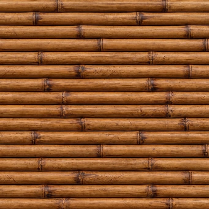 Seamless tileable texture of carbonized bamboo freshly cut and raw