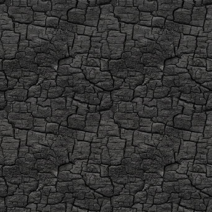 Seamless tileable texture of charred wood shou sugi ban at higher magnification
