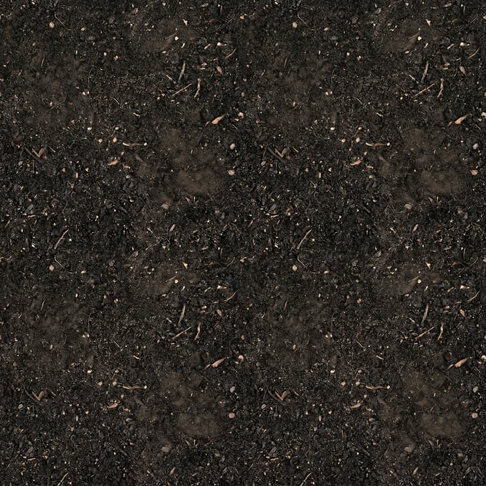 Seamless tileable texture of soil and humus heavily worn and patinated