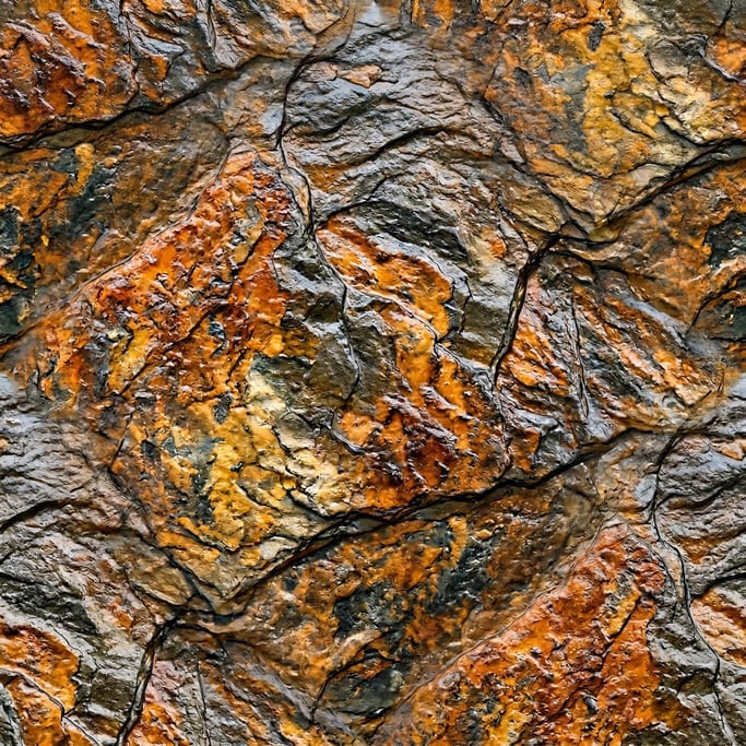 Seamless tileable texture of rusty slate wet with water