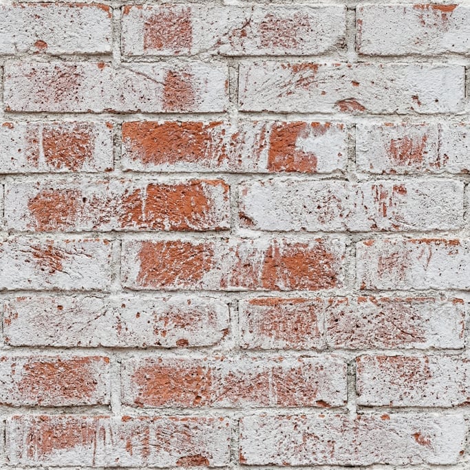 Seamless tileable texture of whitewashed brick in extreme close-up showing micro-detail