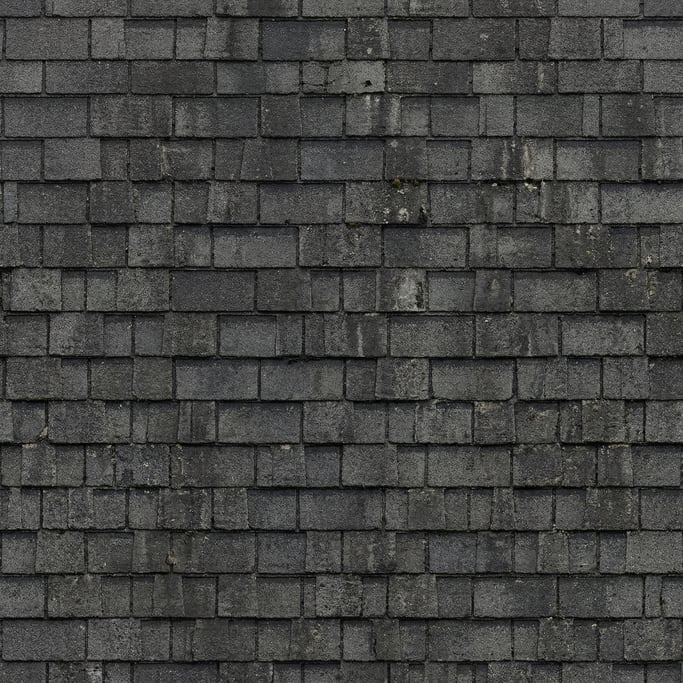 Seamless tileable texture of roofing shingle heavily worn and patinated