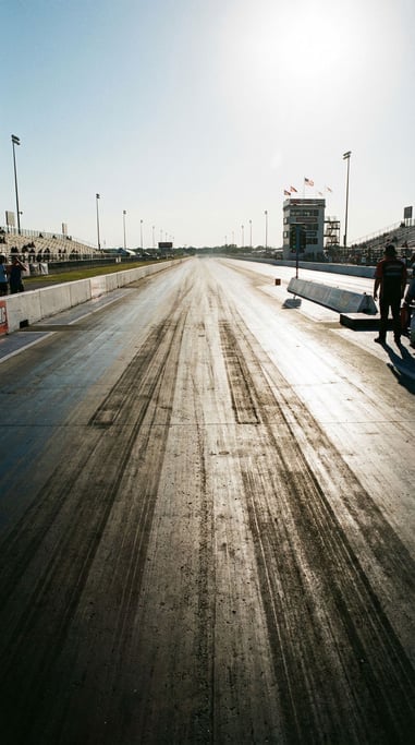 Drag strip from the starting line perspective