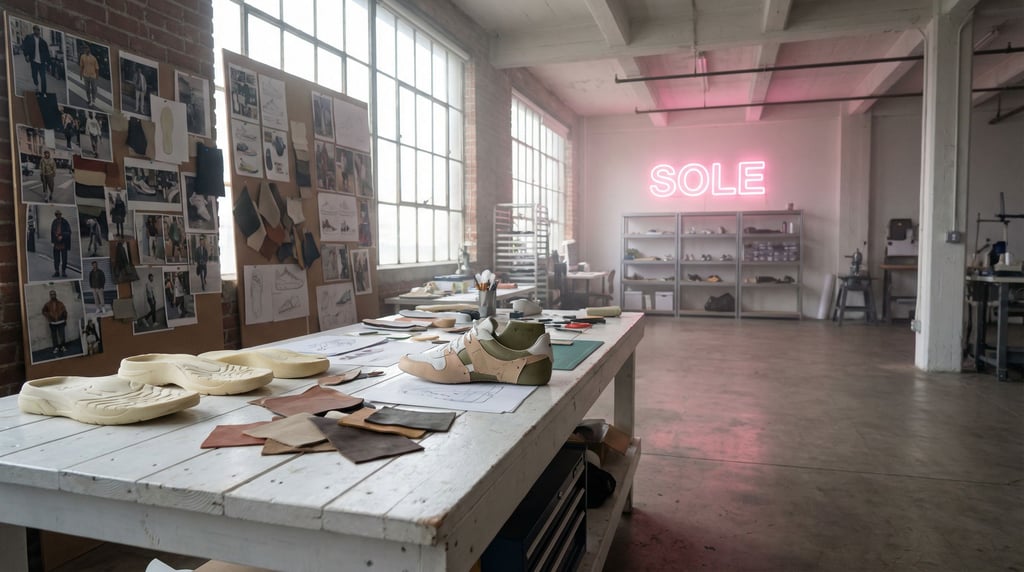 A sneaker designer's studio loft