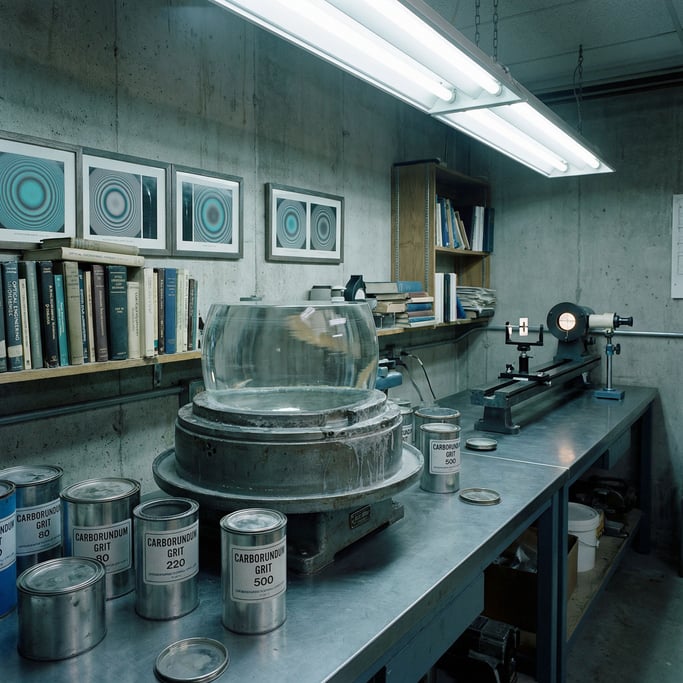 A telescope maker's optical grinding workshop
