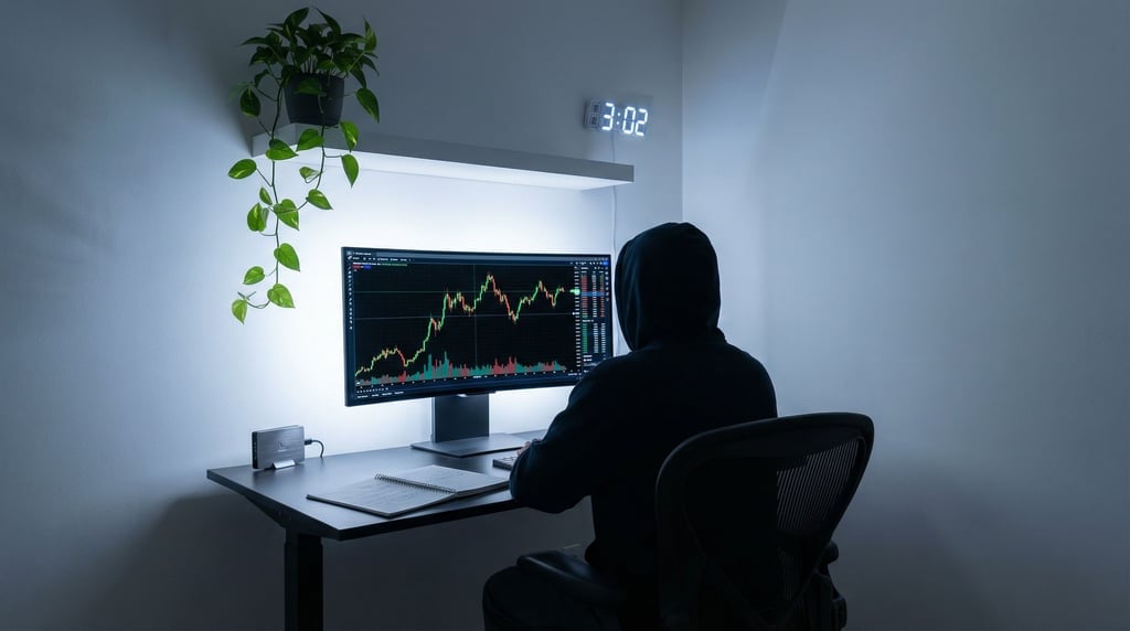 A crypto trader's minimalist home terminal