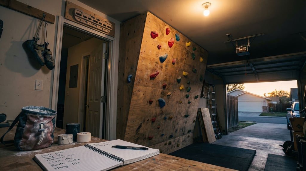 A competitive rock climber's training garage