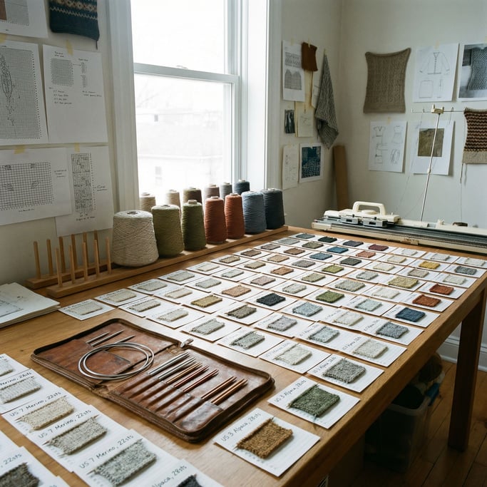 A professional knitter's sample room