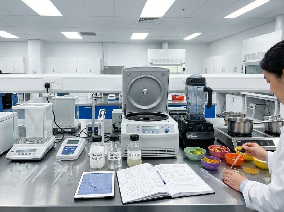 A professional food scientist's test kitchen